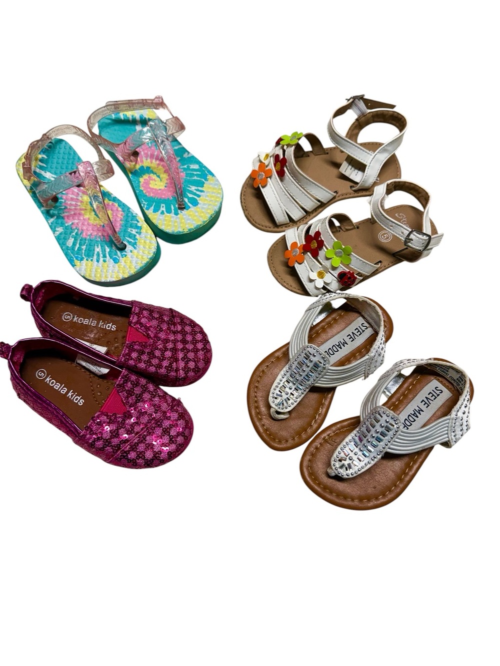 Girl 5c Shoe Bundle- Gladiator (Birkenstock like),Sparkly Pink Toms Like— Fall